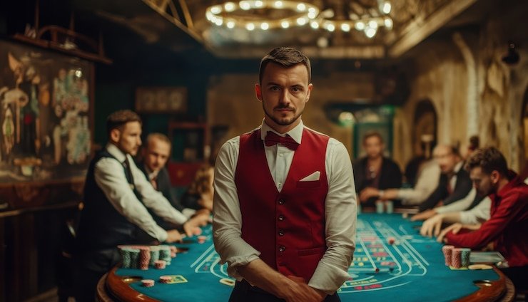 Betting table layout with number grid and bet placement zones